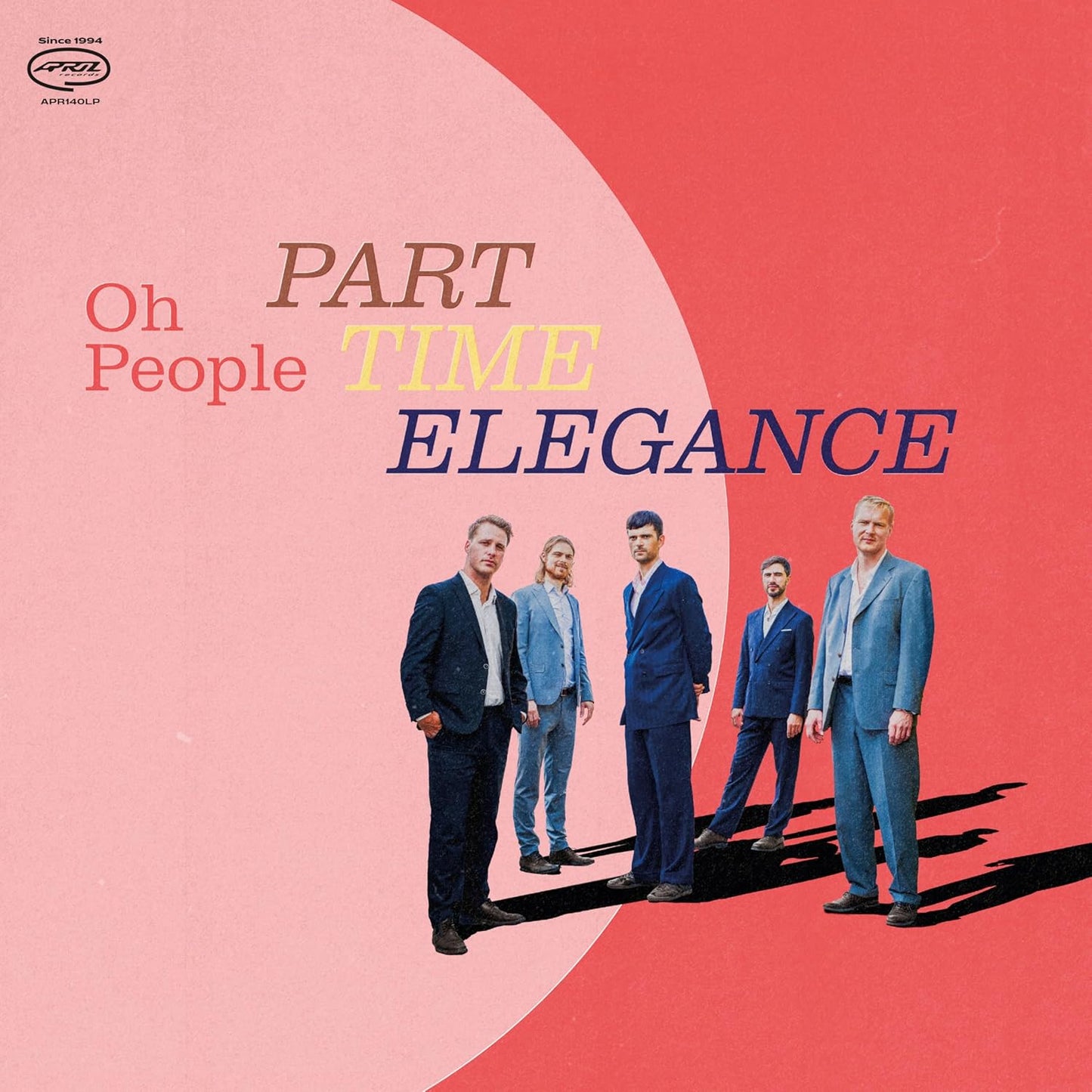 CD cover for "Oh People - Part-time Elegance" featuring five men in suits.