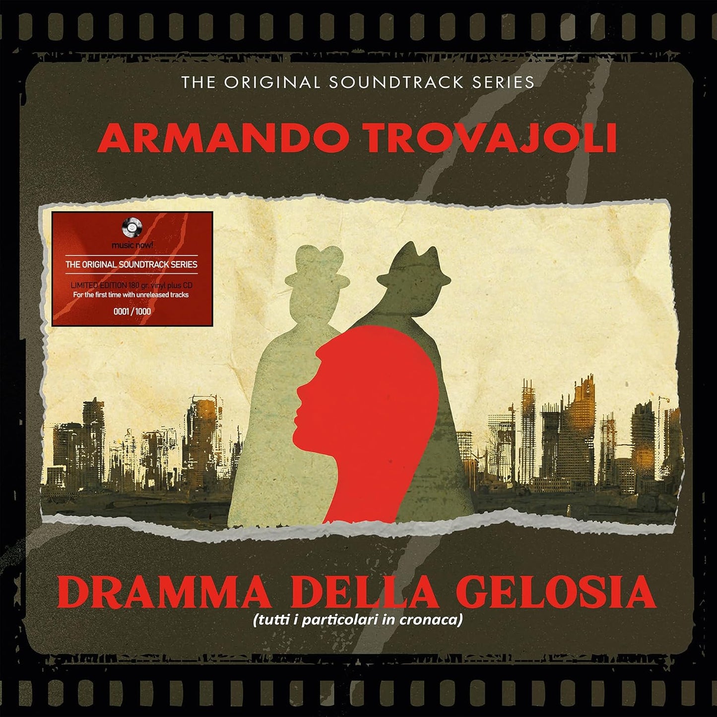 Translucent green vinyl record of "Dramma Della Gelosia" soundtrack, numbered edition.