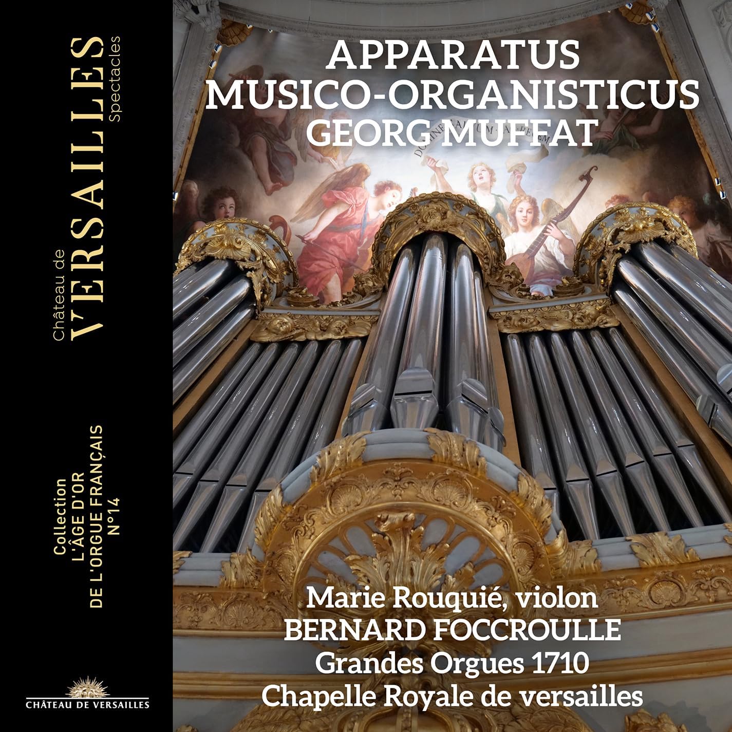 CD cover: ornate organ pipes with painted ceiling and musician names.