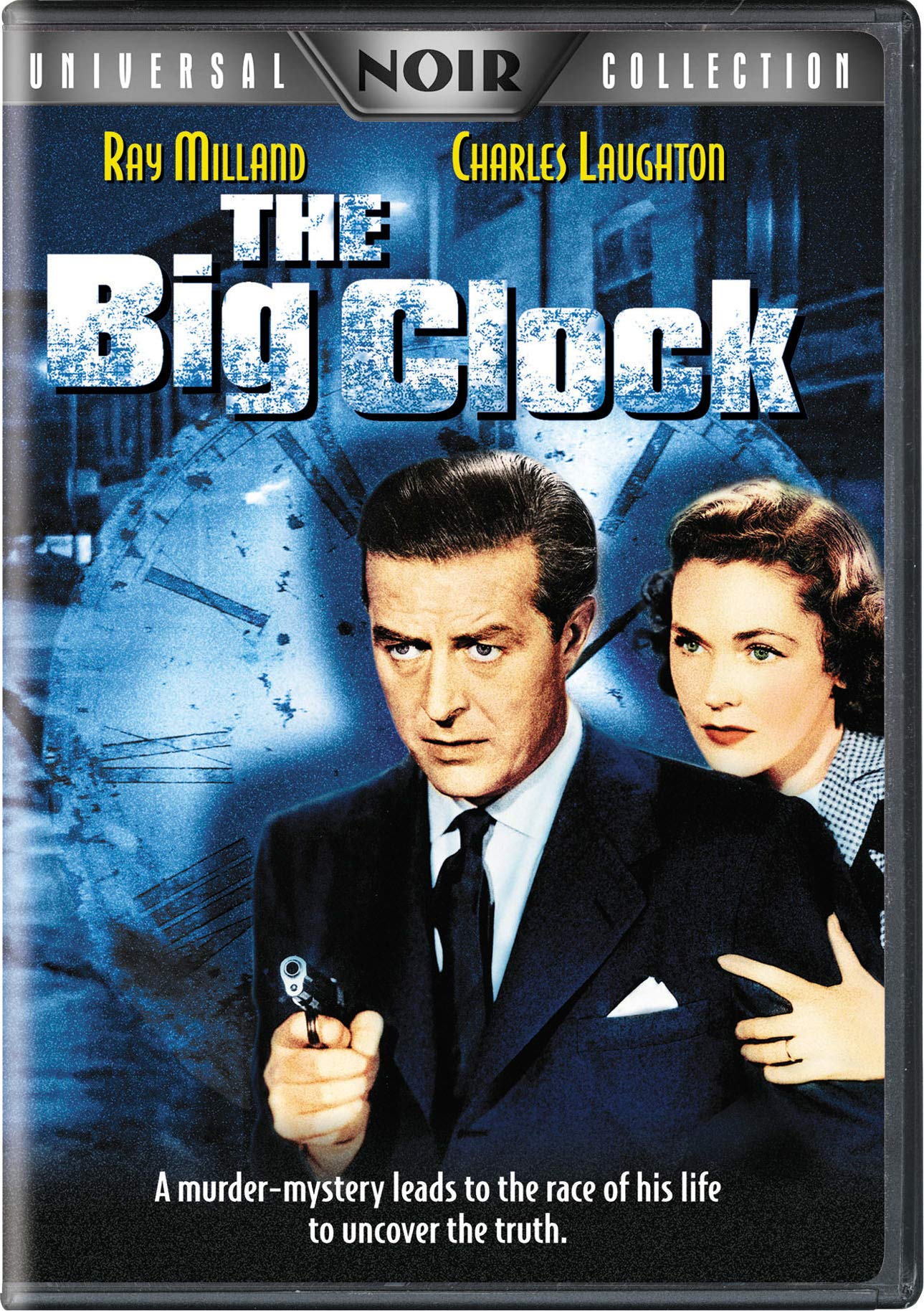 DVD cover for "The Big Clock" featuring Ray Milland and Paula Raymond.