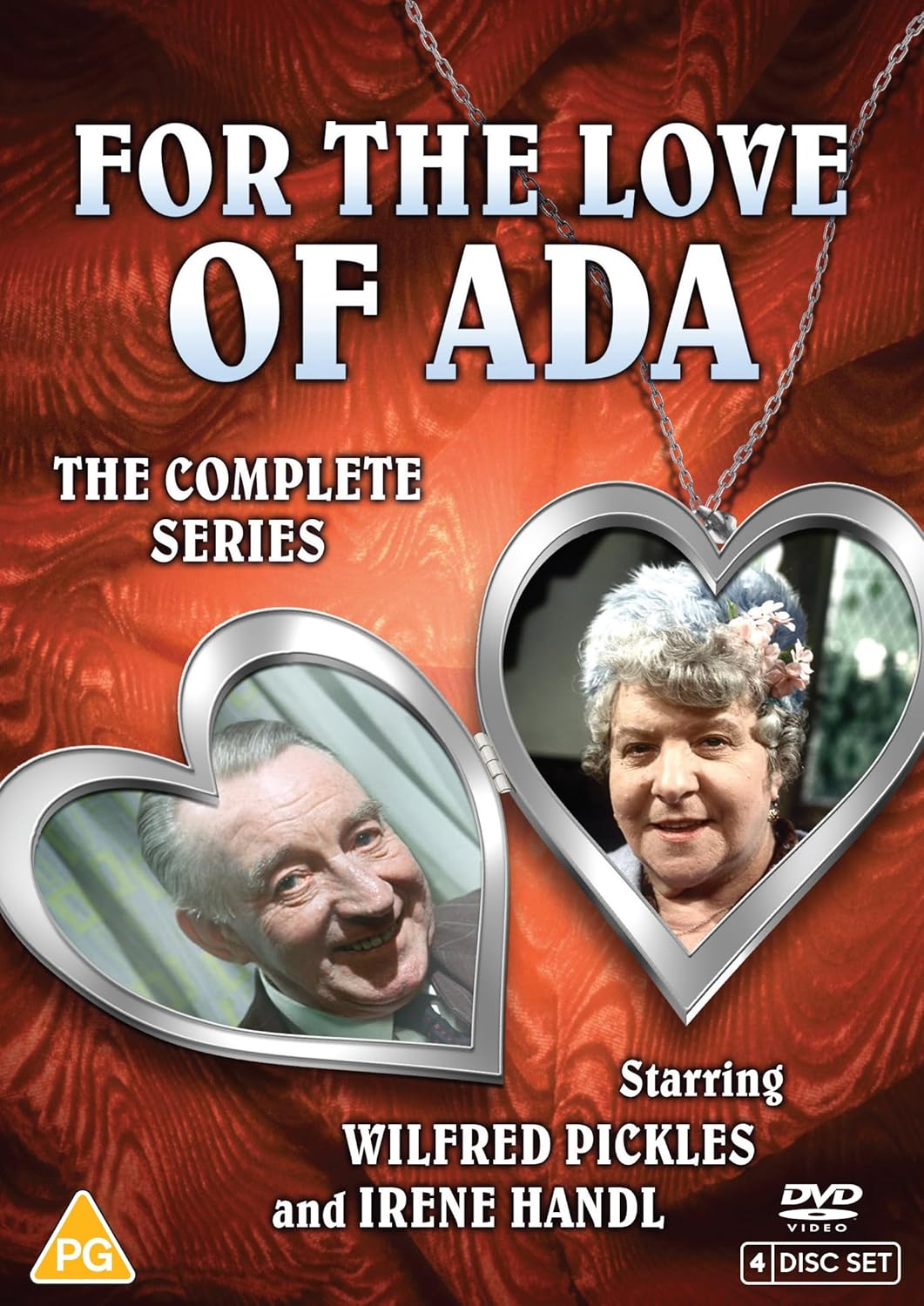 DVD cover for "For The Love Of Ada" featuring two smiling actors in a heart.