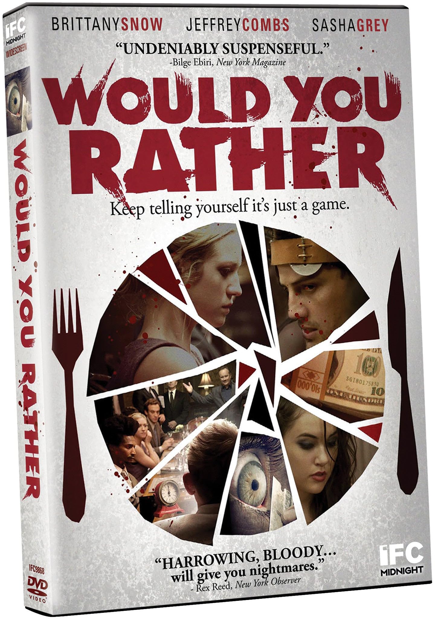 DVD cover for horror film "Would You Rather" with a broken plate image.