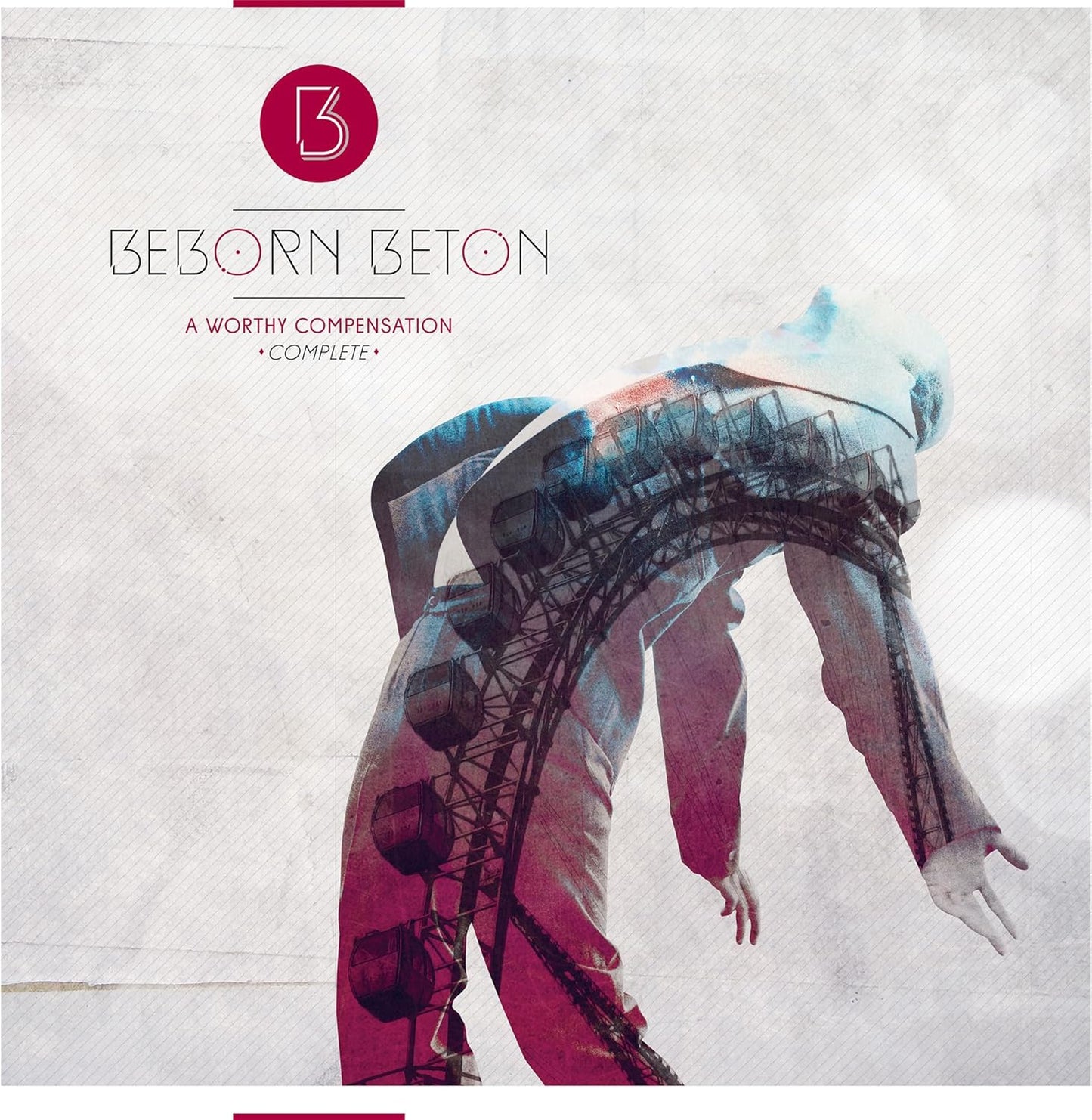 CD cover for Beborn Betonās āWorthy Compensationā featuring a distorted cityscape.