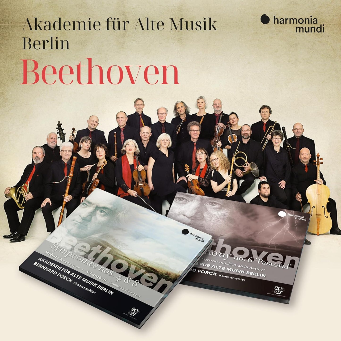 Beethoven 3CD vinyl boxset by Akademie Fur Alte Musik Berlin, with portraits.