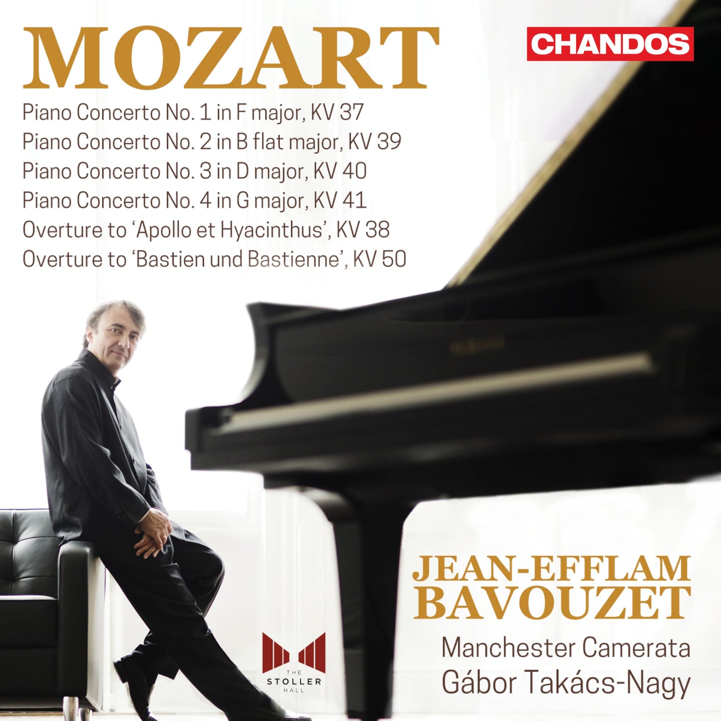 CD cover: pianist Jean-Efflam Bavouzet, tracklist, and Manchester Camerata details.