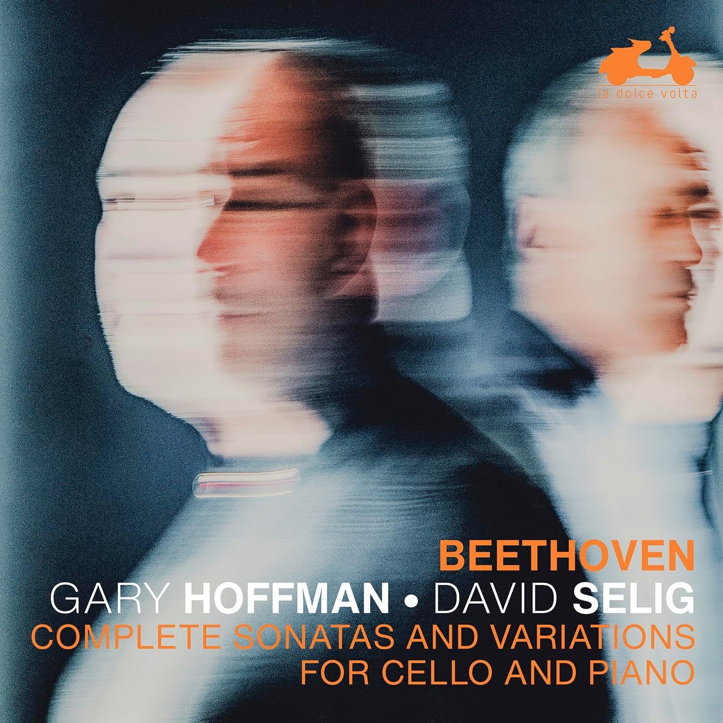 CD cover featuring portraits of Gary Hoffman and David Selig, with "Beethoven" text.