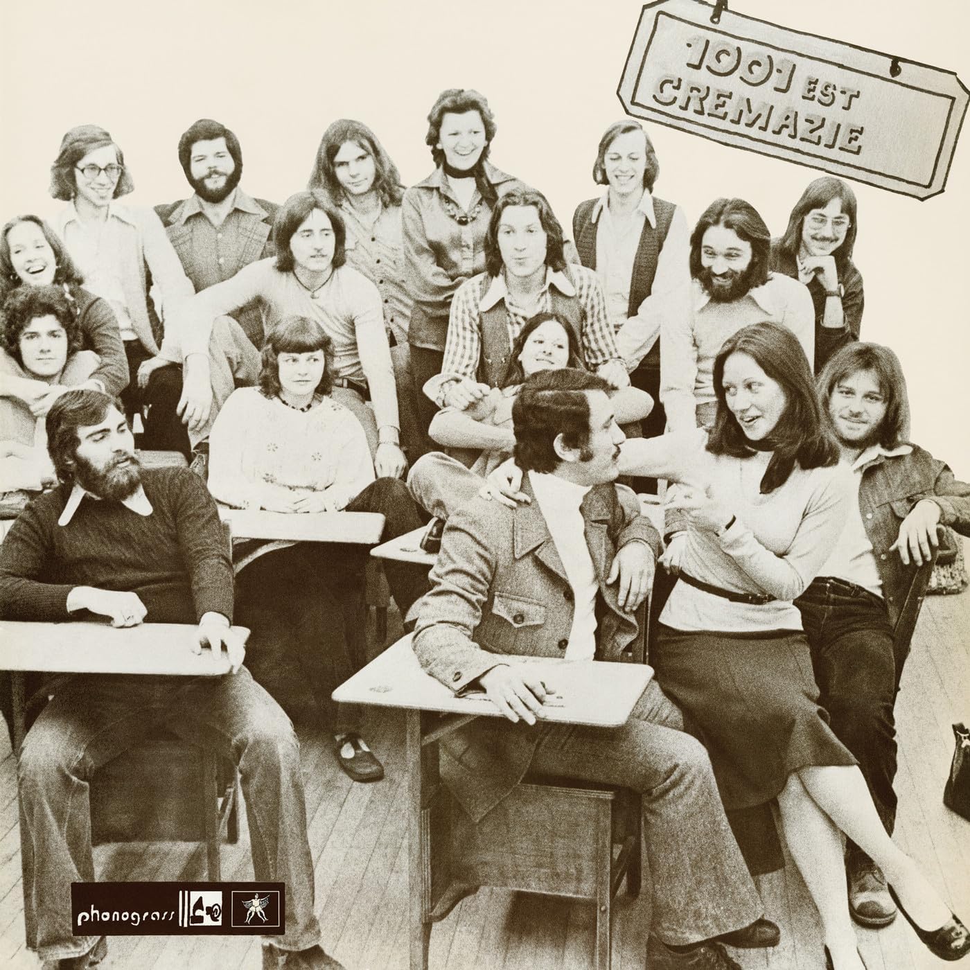 Vintage record cover featuring a group portrait of young people.
