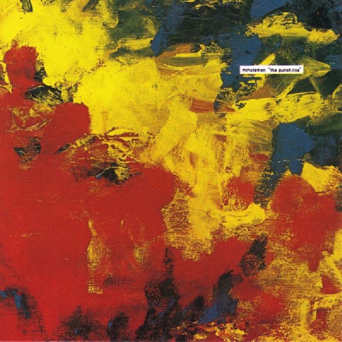 Album cover for Minutemen’s “The Punch Line” with abstract red, yellow, and blue paint.