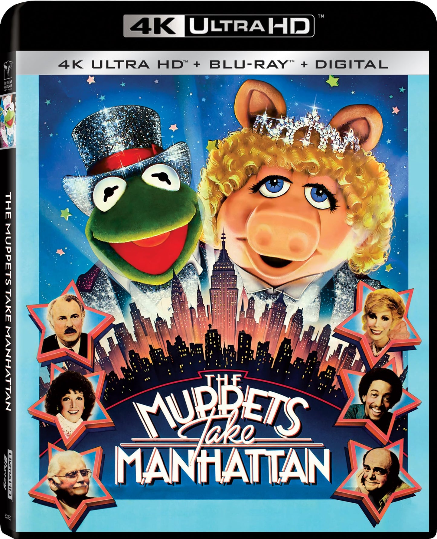 Blu-ray cover featuring Kermit and Miss Piggy above a New York City skyline.