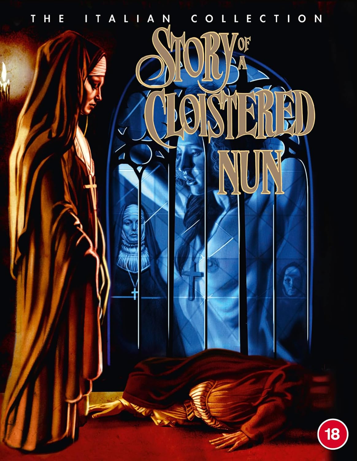 Blu-ray cover for "The Story of a Cloistered Nun" featuring a nun in red.