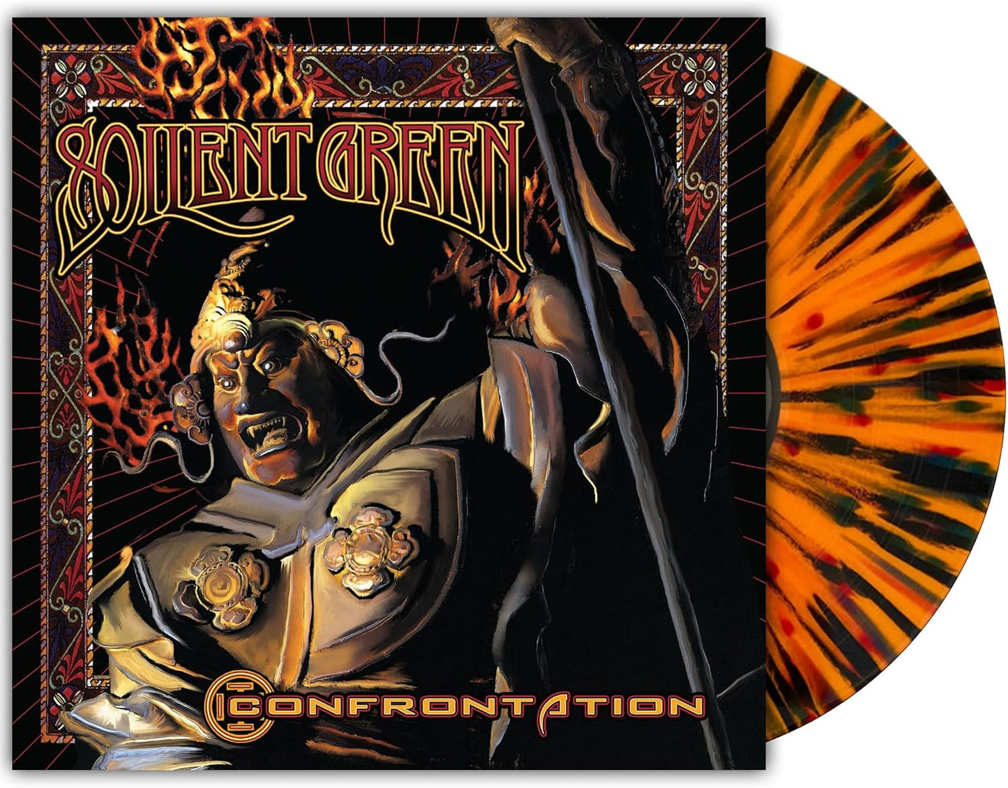 Vinyl record cover for Soilent Green's Confrontation featuring dark, gritty abstract artwork.