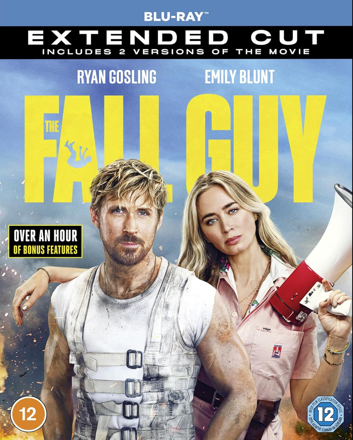 “The Fall Guy” Blu-ray cover featuring Ryan Gosling and Emily Blunt.