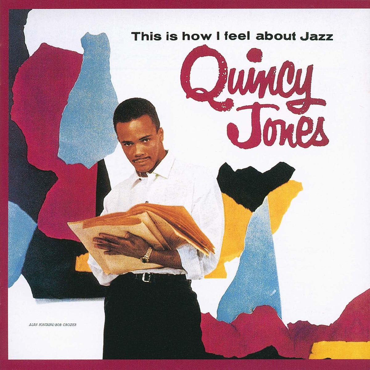 CD cover: Quincy Jones portrait with abstract colorful paint strokes.