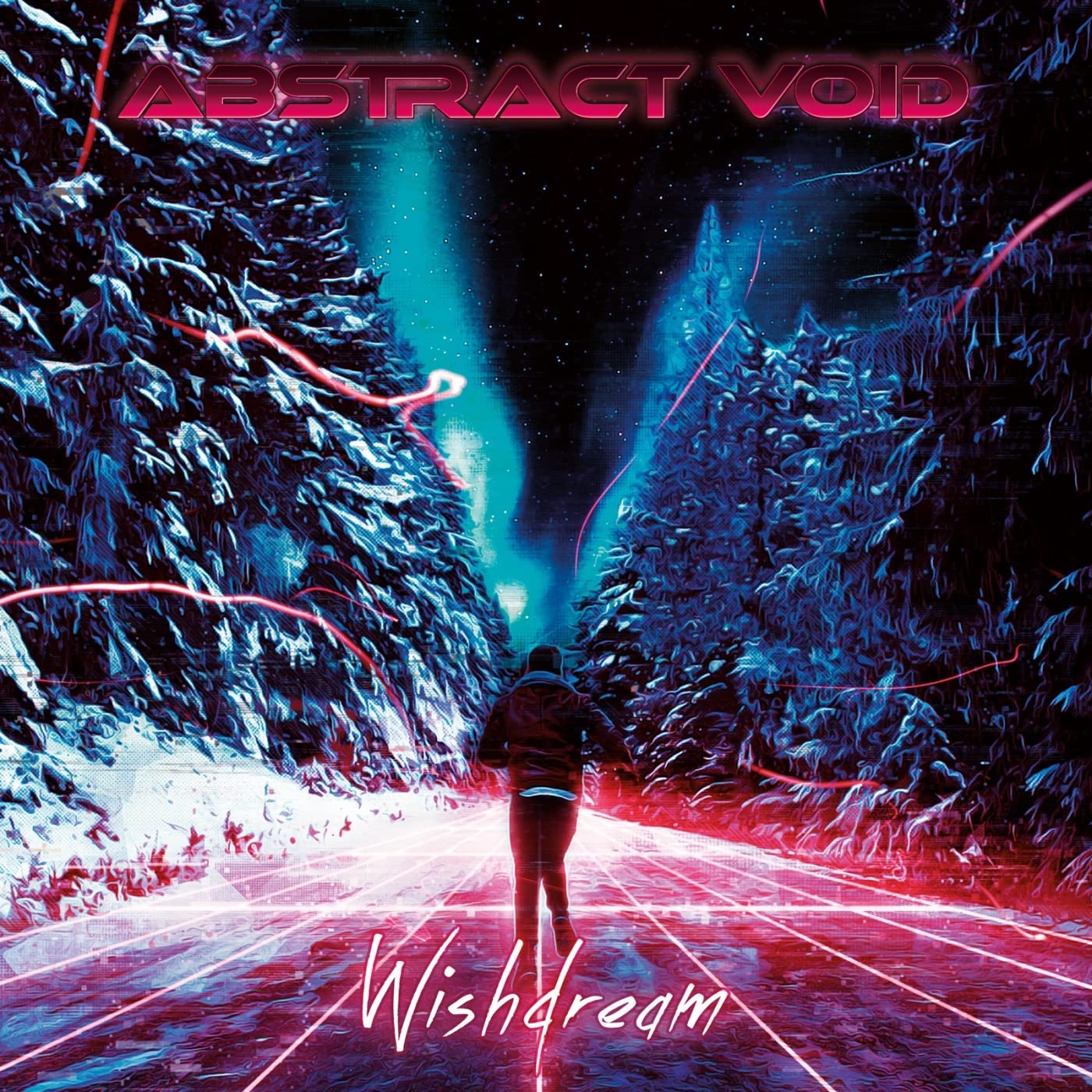CD cover: person facing a glowing, abstract forest with red streaks.