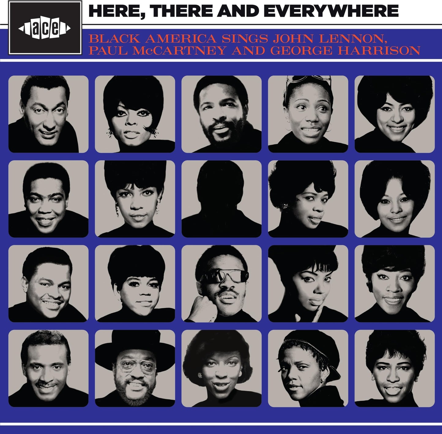 Album cover featuring a grid of black and white portraits of singers.
