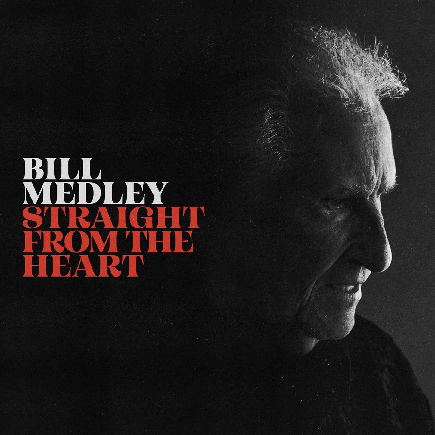 Bill Medley album cover, black and white portrait with red text.