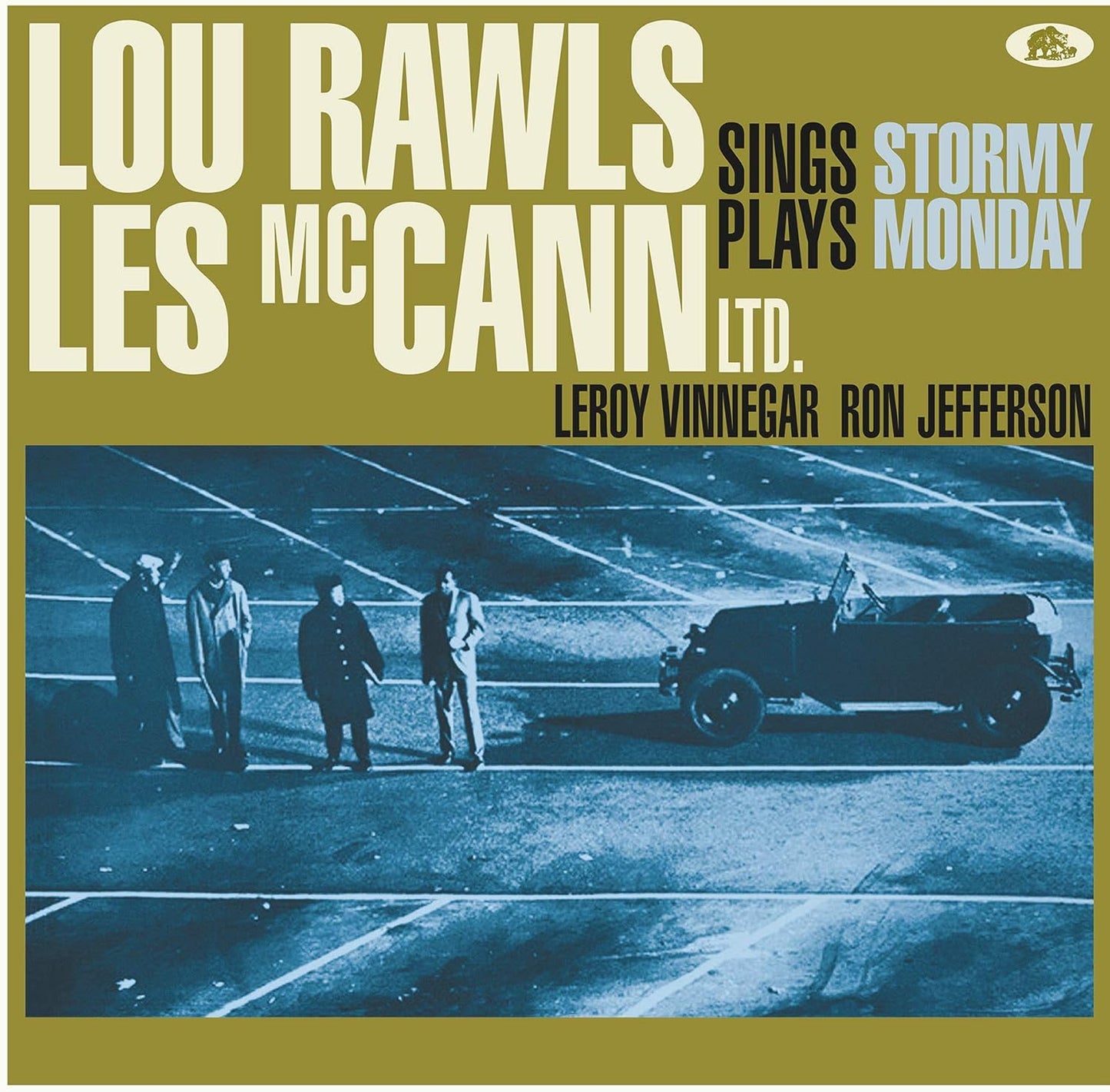 Album cover for Lou Rawls and Les McCann’s “Stormy Monday” with figures.