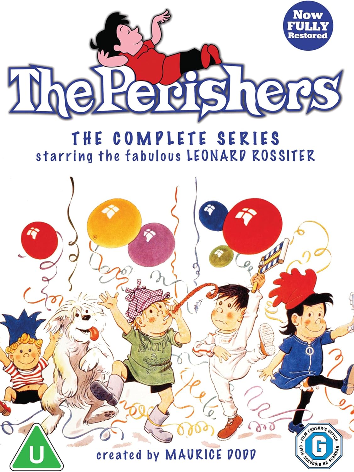 DVD cover for "The Perishers" featuring cartoon children and a dog.