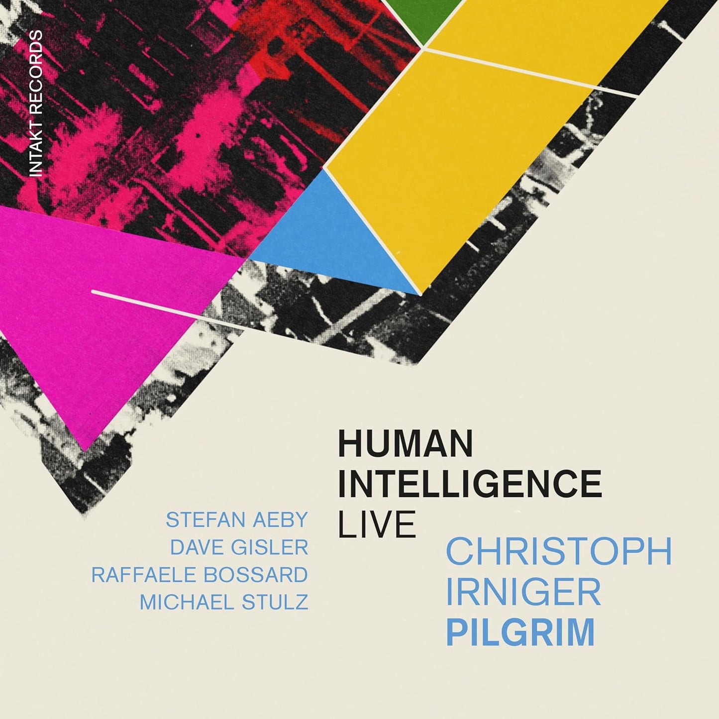 CD cover for "Human Intelligence (live)" by Christoph Irniger Pilgrim.