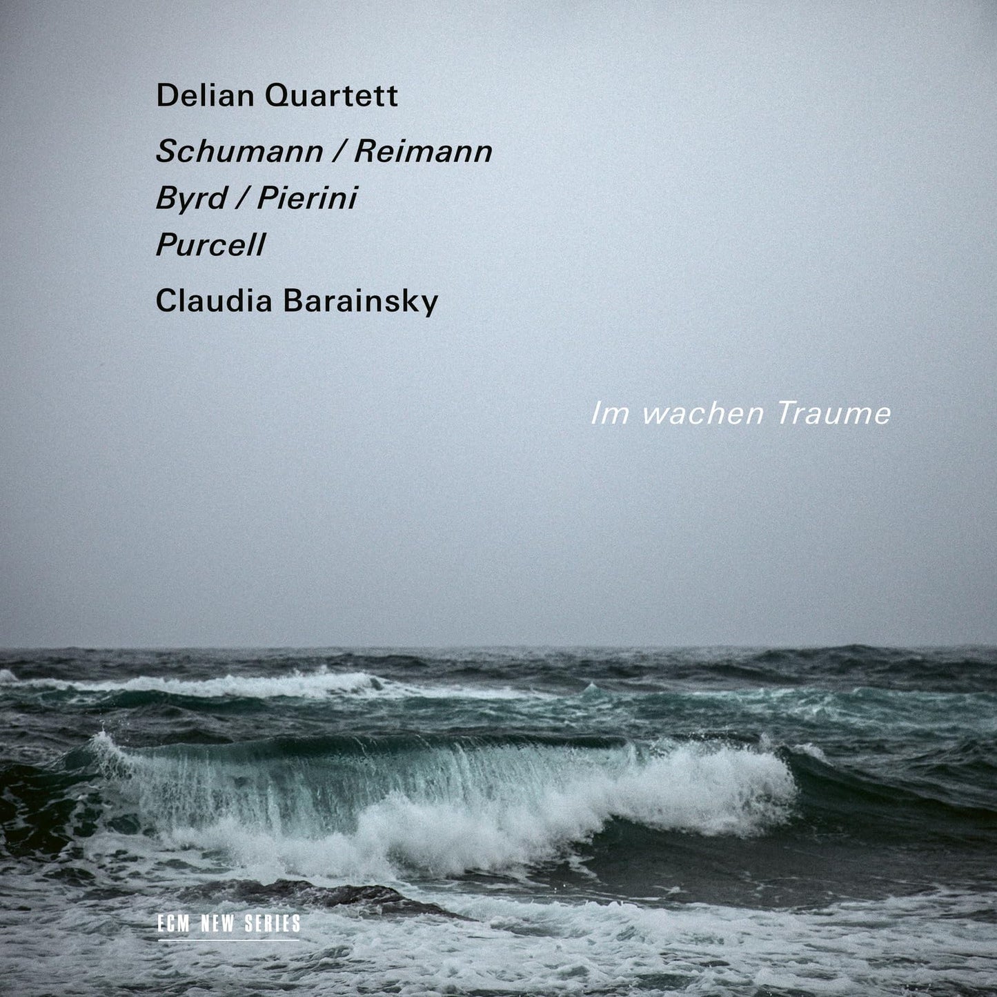 CD cover: stormy seascape with white text listing composers and “Delian Quartett”.