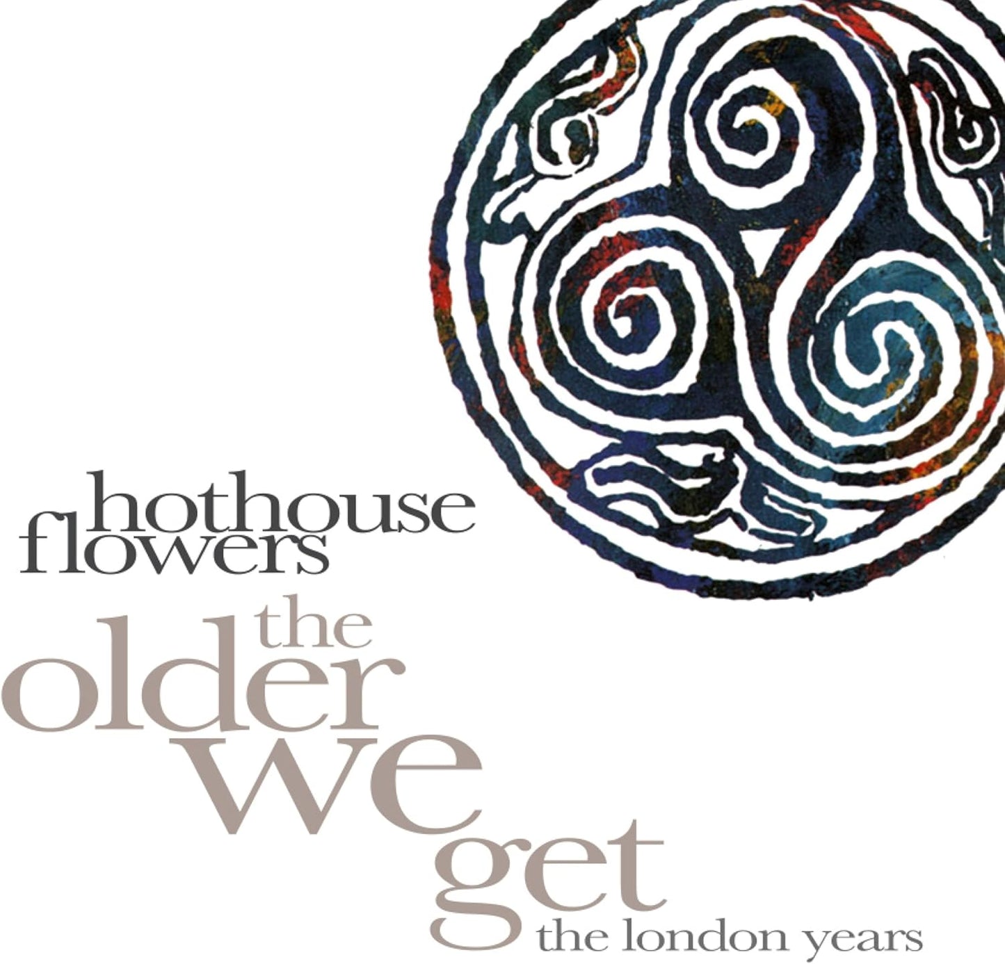 Hothouse Flowers album cover: swirling Celtic knot design and text.