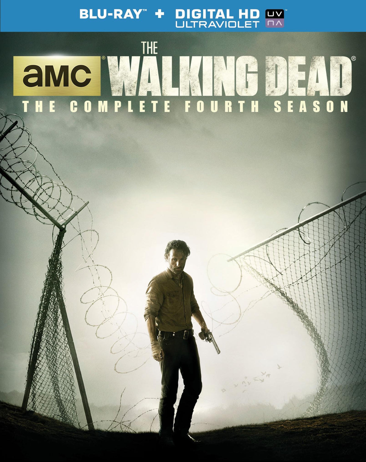 BluLS BluL Blu-ray cover for The Walking Dead Season 4 featuring Rick Grimes with a gun.