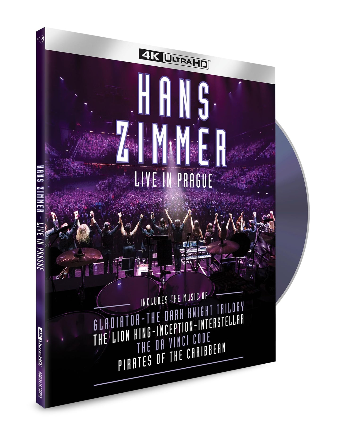 Hans Zimmer Live in Prague 4K Ultra HD Blu-ray case with concert stage view.