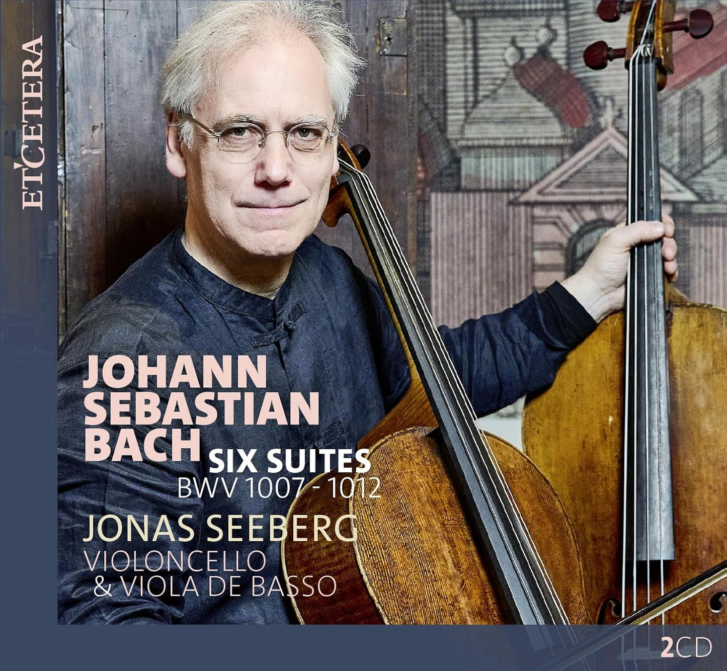 Jonas Seeberg with a cello, album cover for Bach’s Six Suites.