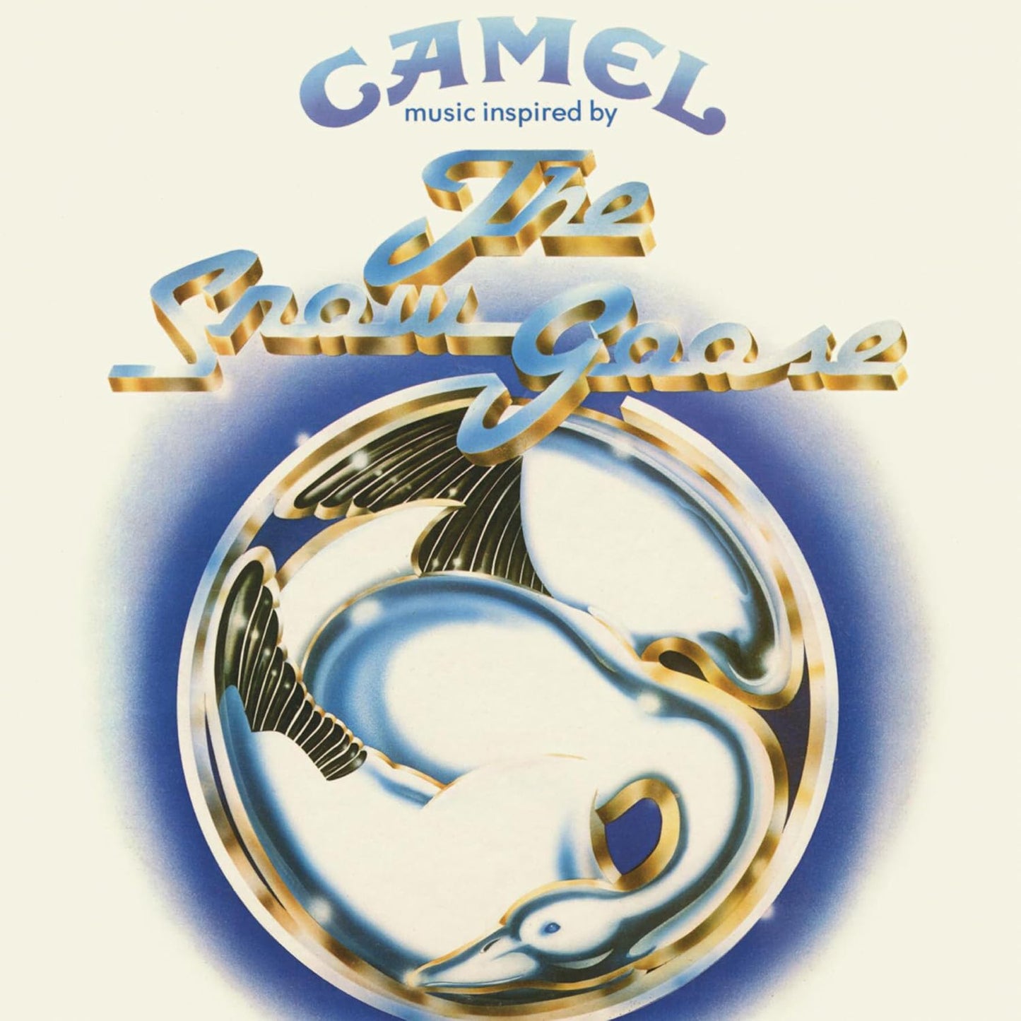 Album cover for Camel, Music Inspired by The Snow Goose, featuring a stylized goose.