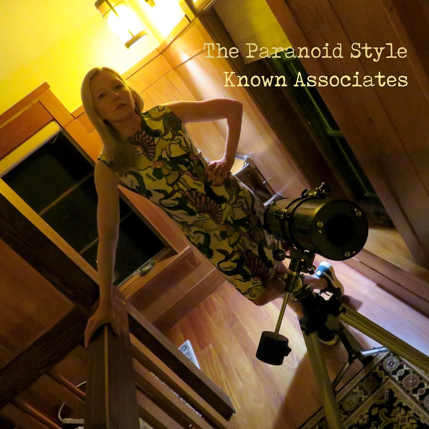 CD cover: woman in patterned dress standing near a drum kit.