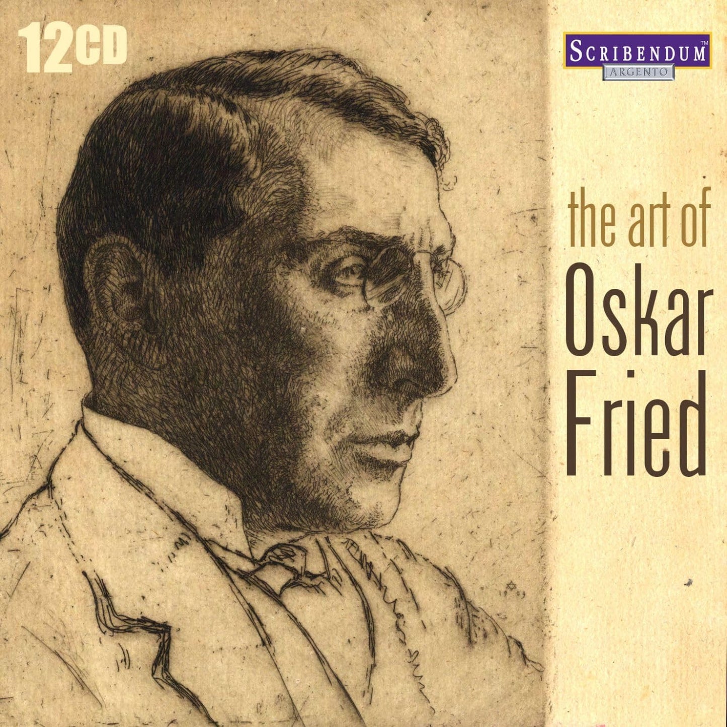 Sketch of Oskar Fried in profile with album title text overlay.