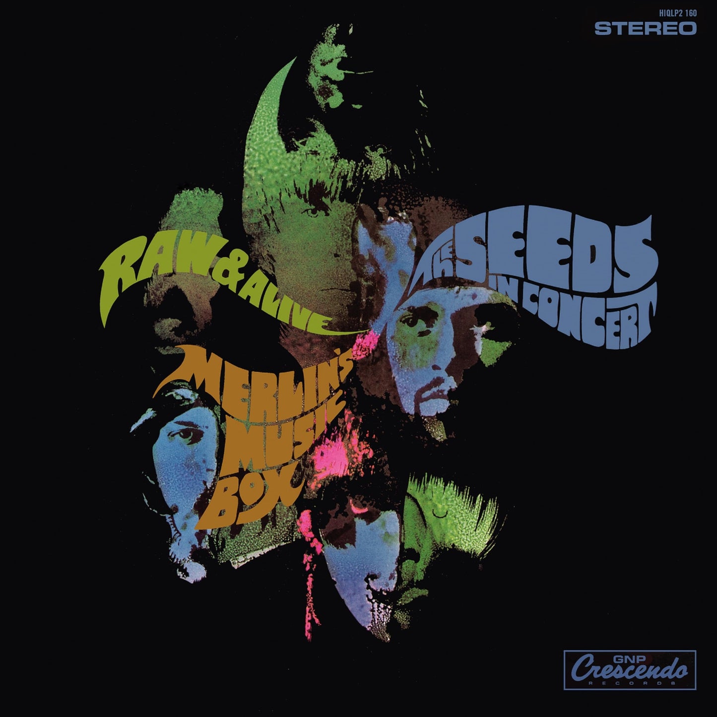 Album cover for The Seeds’ “Raw & Alive” featuring band portraits.