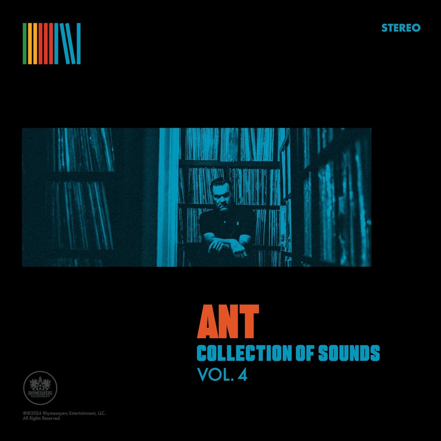 Black vinyl record cover featuring a man in a hallway, text “ANT Collection of Sounds Vol. 4”.