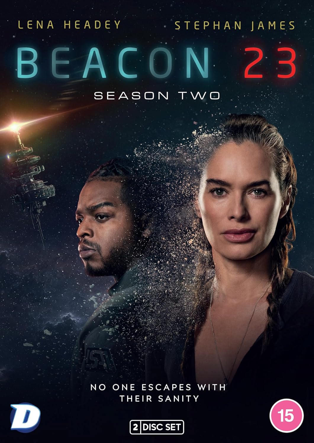 “Beacon 23: Season Two” DVD cover featuring Lena Headey and Stephan James.