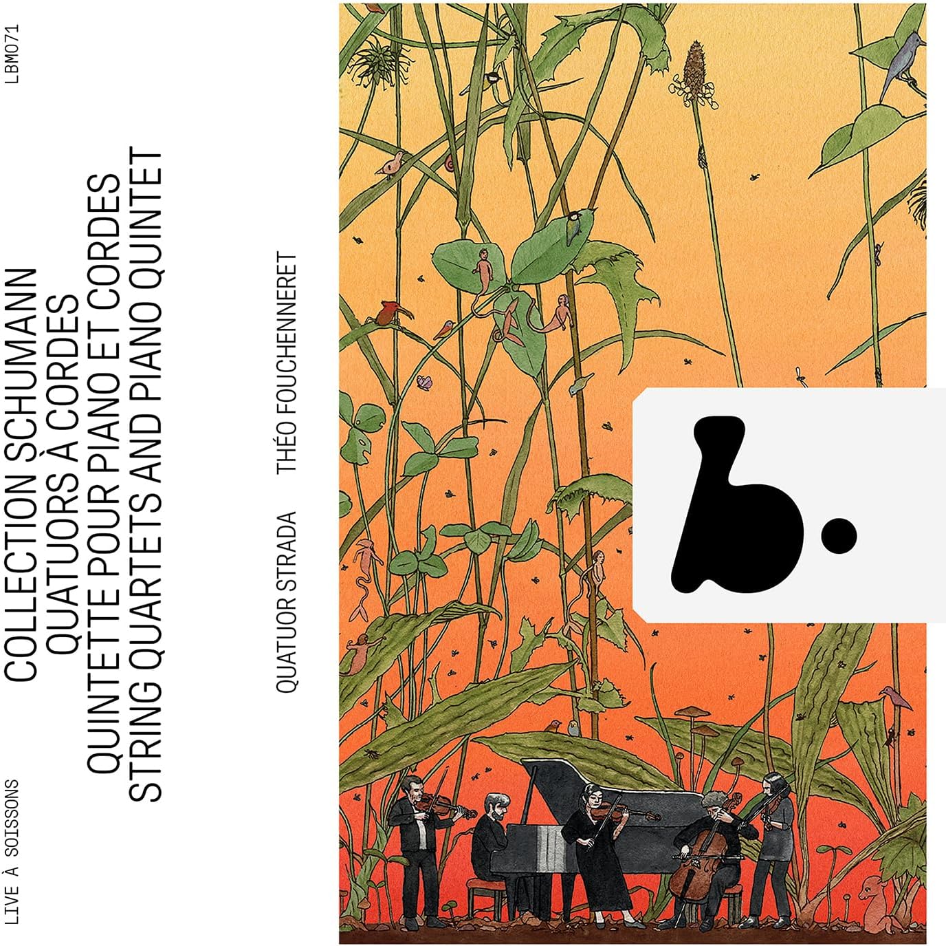 CD cover: floral illustration with musicians and text in French.