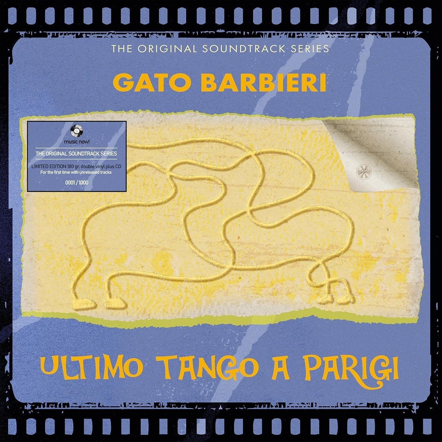 “Ultimo Tango a Parigi” soundtrack vinyl record cover, transparent blue, numbered edition.