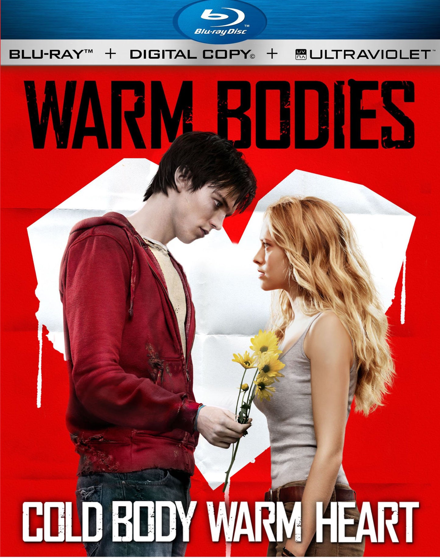 Warm Bodies Blu-ray cover featuring a zombie and a young woman.