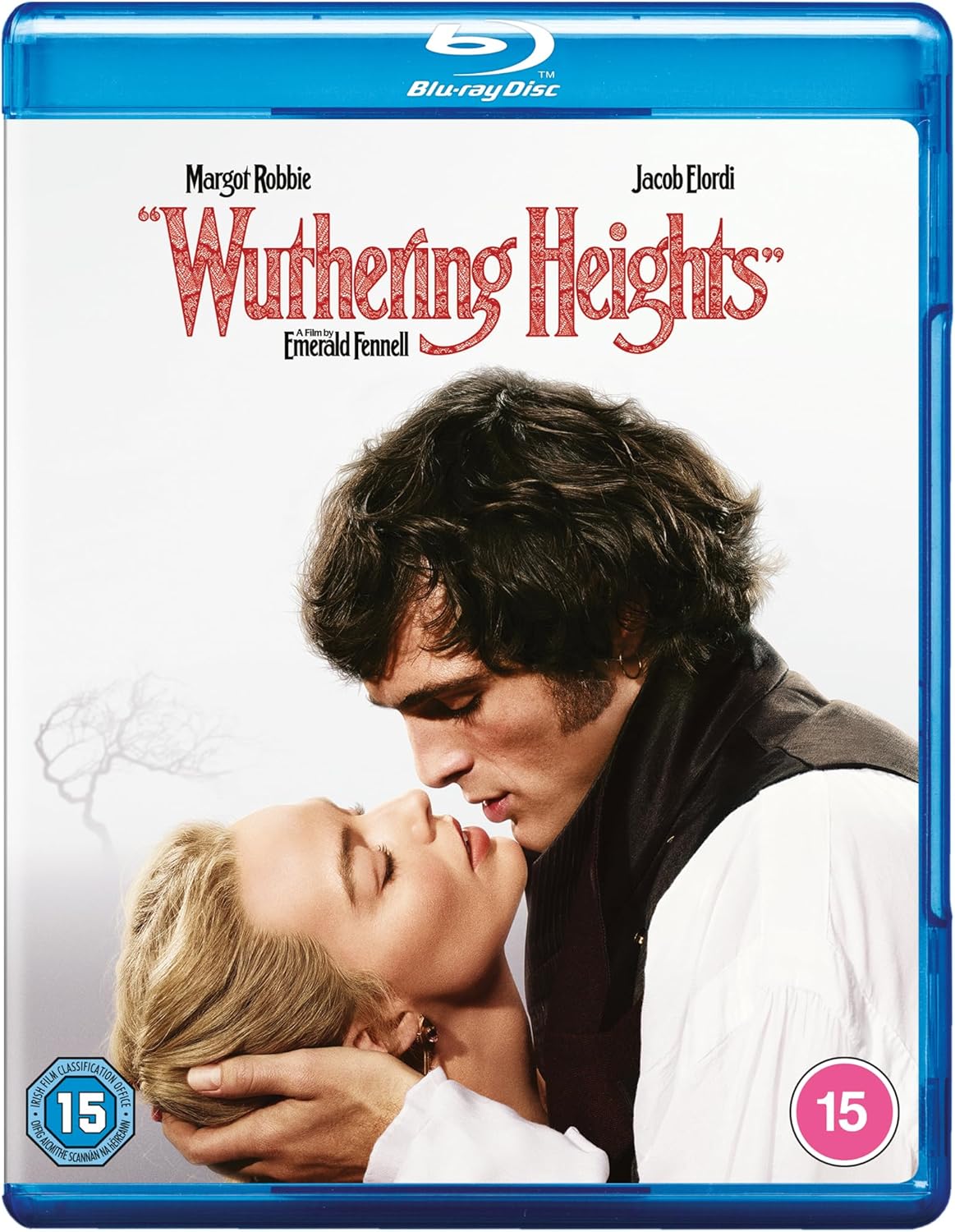 “Wuthering Heights” Blu-ray cover with Margot Robbie and Jacob Elordi.