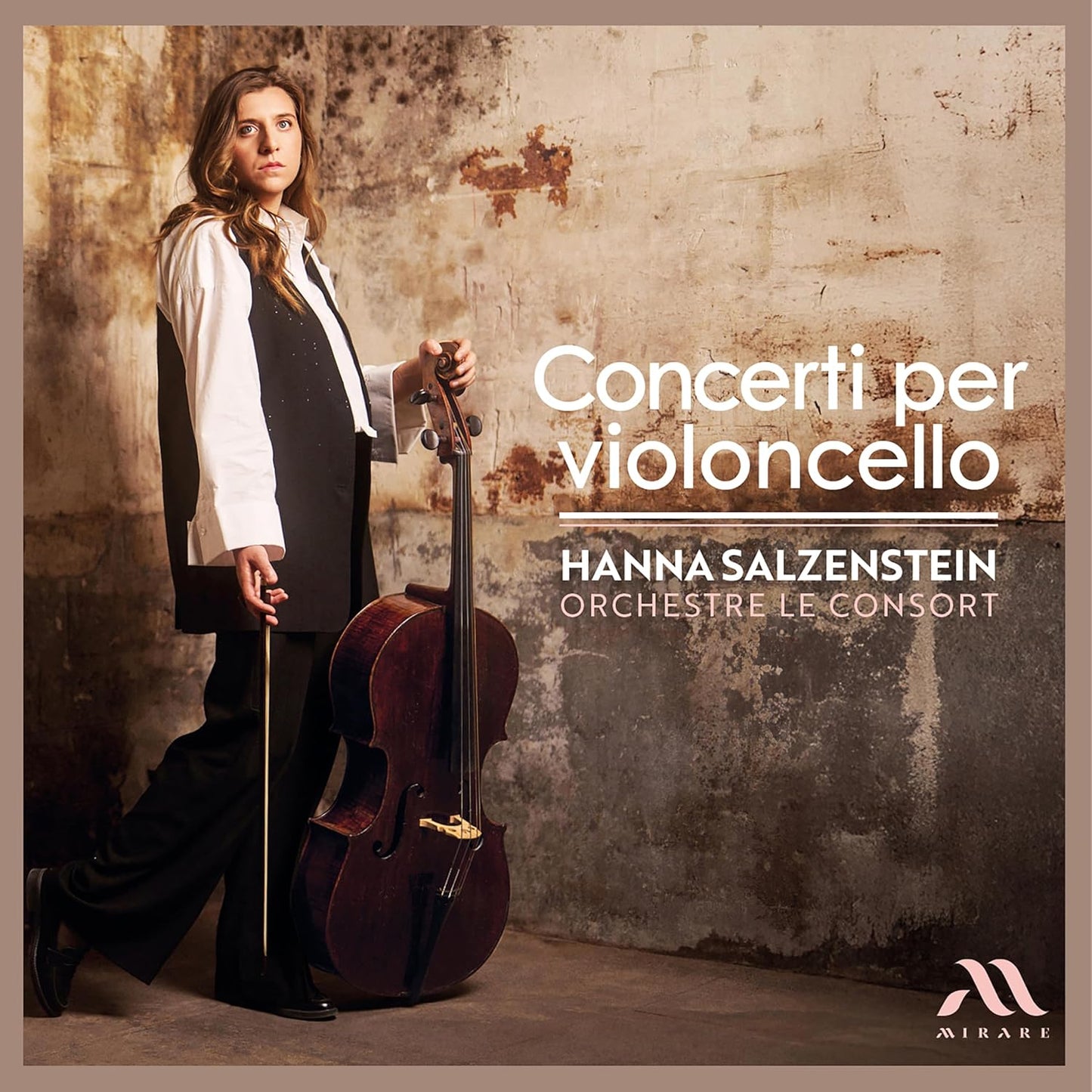Woman with cello, album cover for "Concerti per violoncello" by Hanna Salzenstein.
