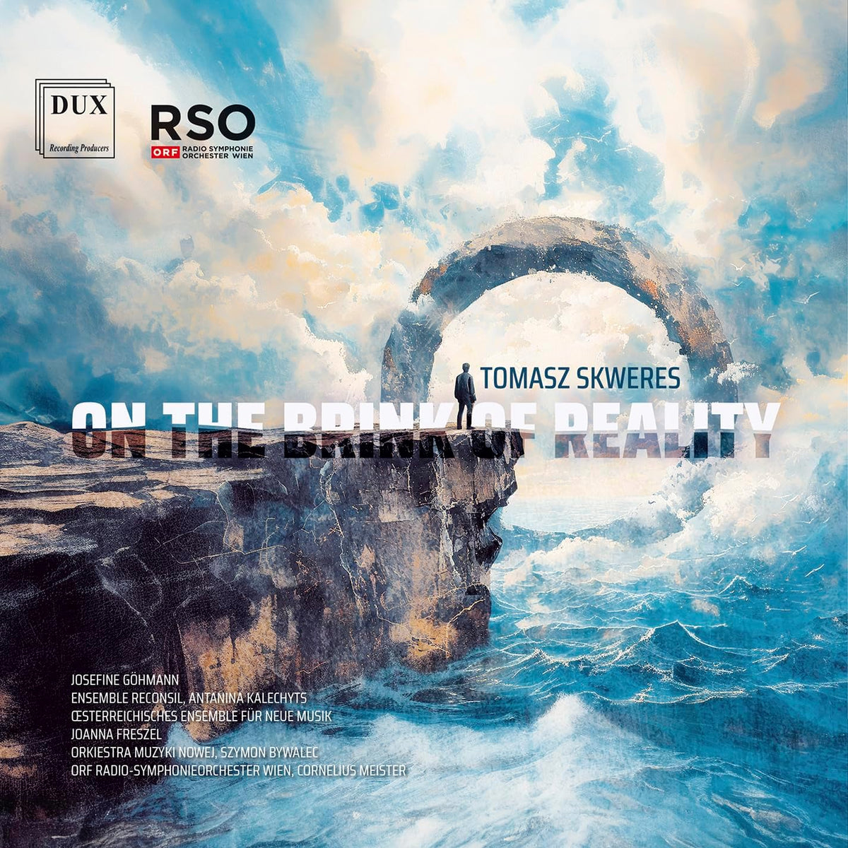 CD cover for Tomasz Skweres' "On The Brink Of Reality" with abstract imagery.