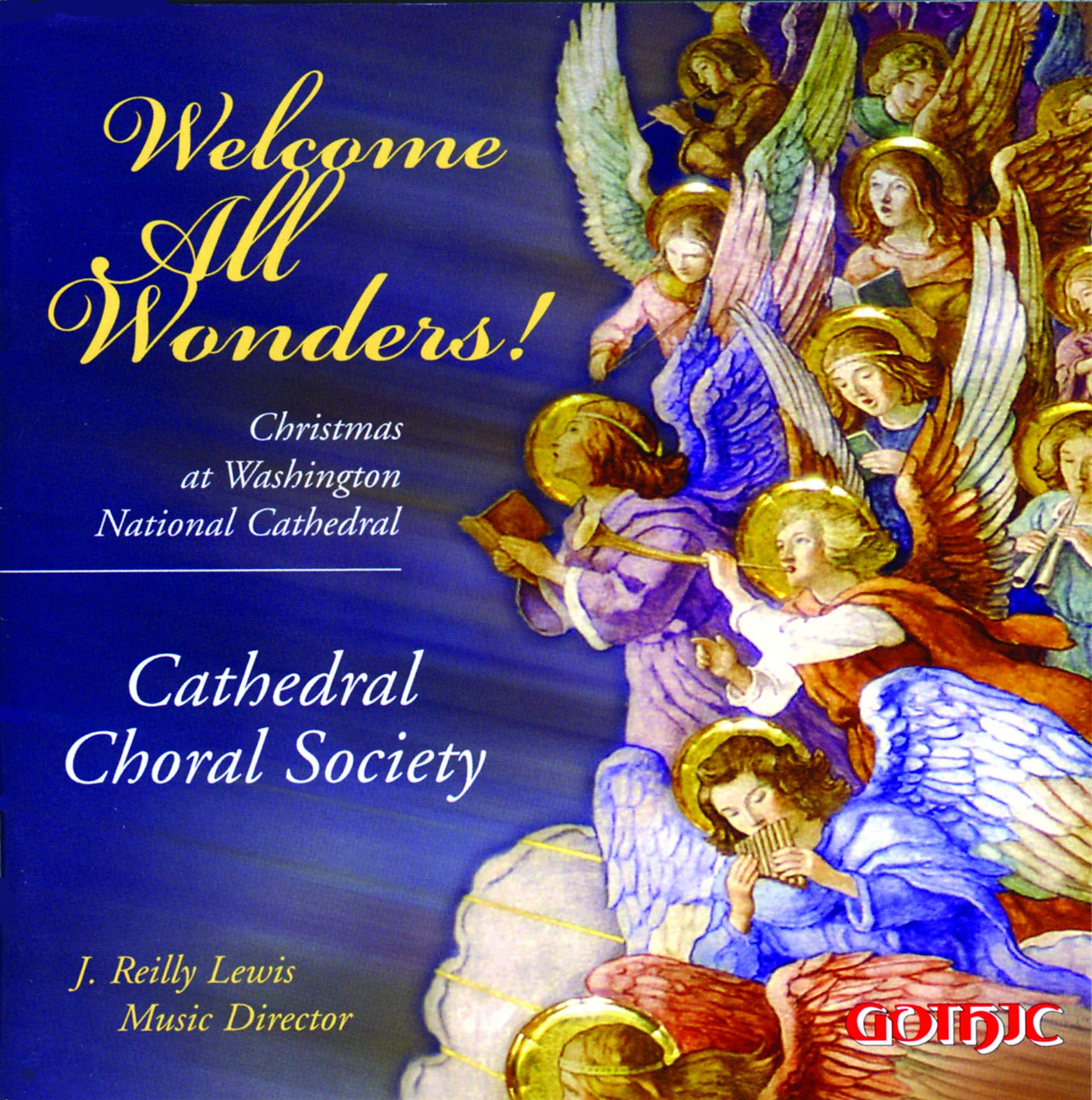 CD cover: Angels in blue and gold, text “Welcome All Wonders!”