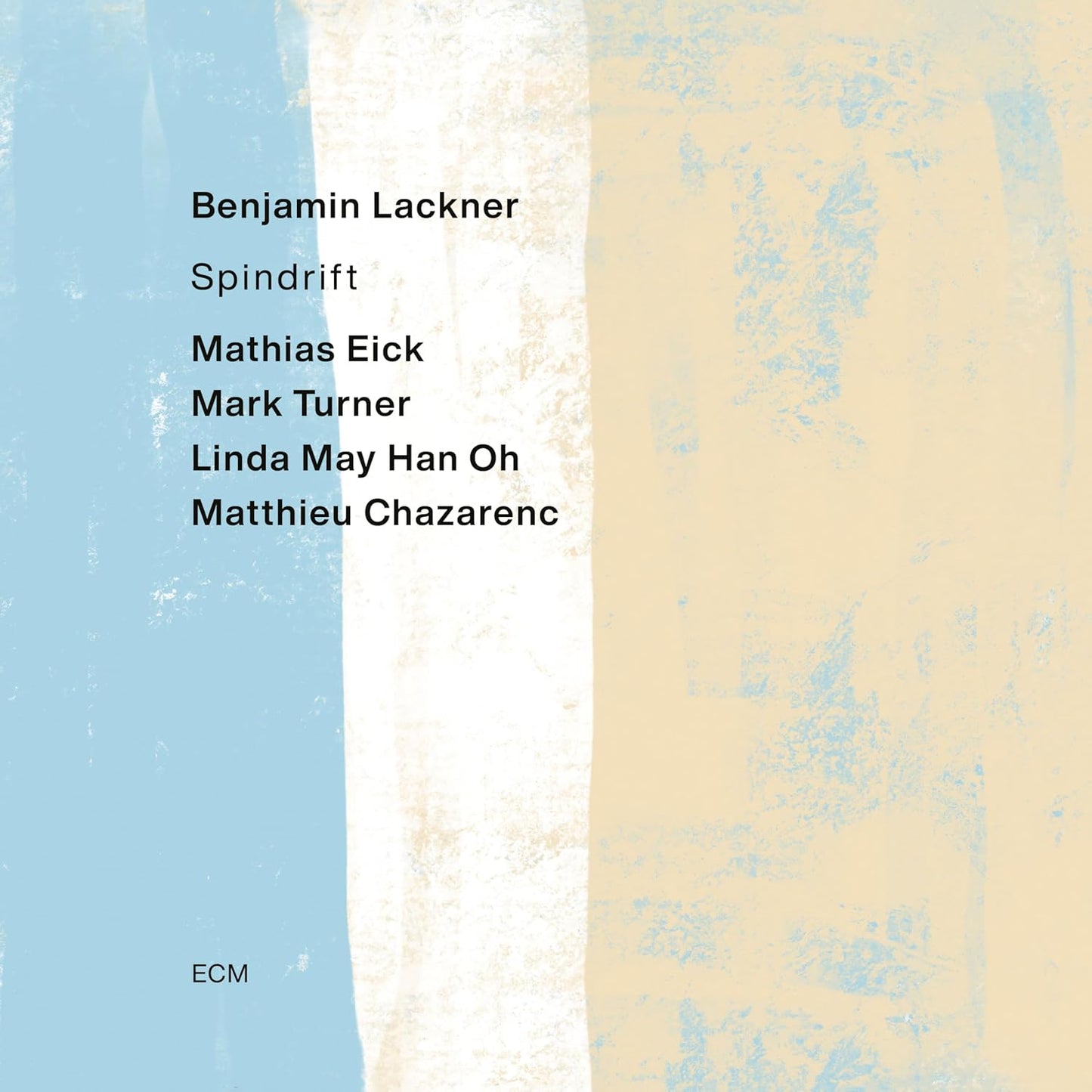 CD cover for “Spindrift” by Benjamin Lackner, with abstract paint texture.