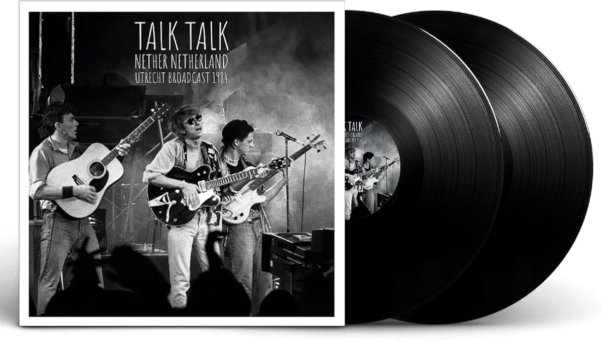 Talk Talk album cover and two black vinyl records shown.
