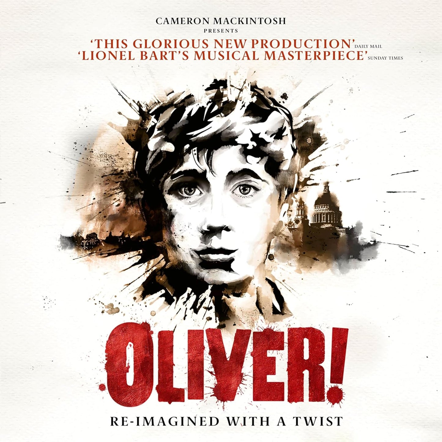 “Oliver!” musical CD cover featuring a painted portrait of a young boy.