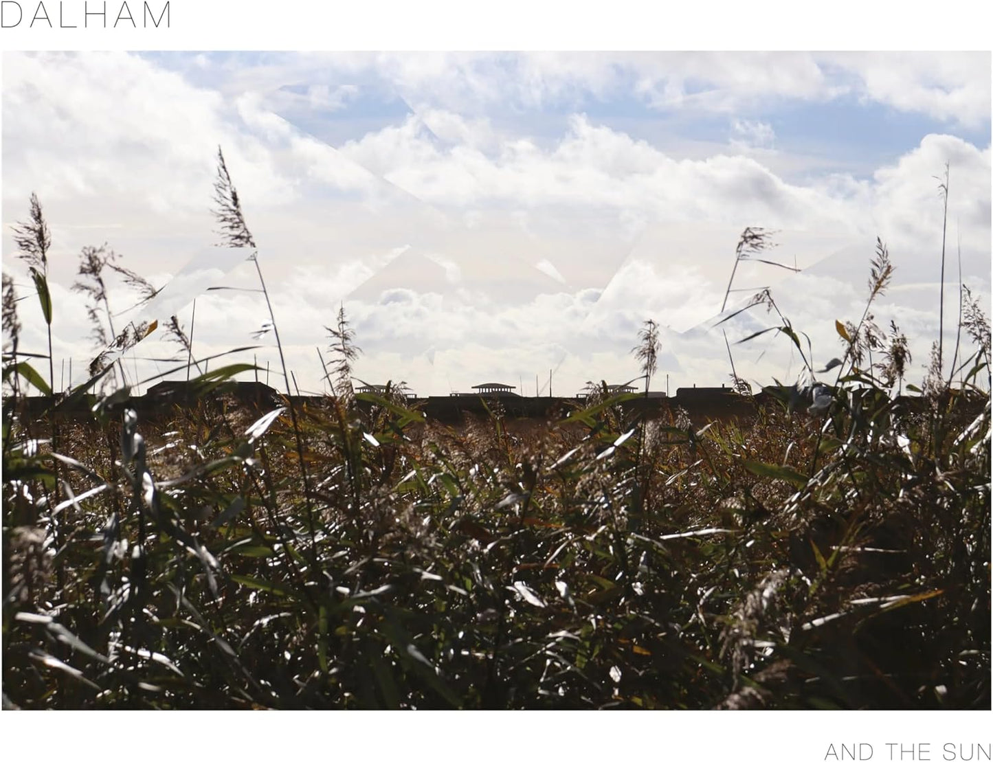 Album cover: reeds in foreground, distant buildings under cloudy sky.