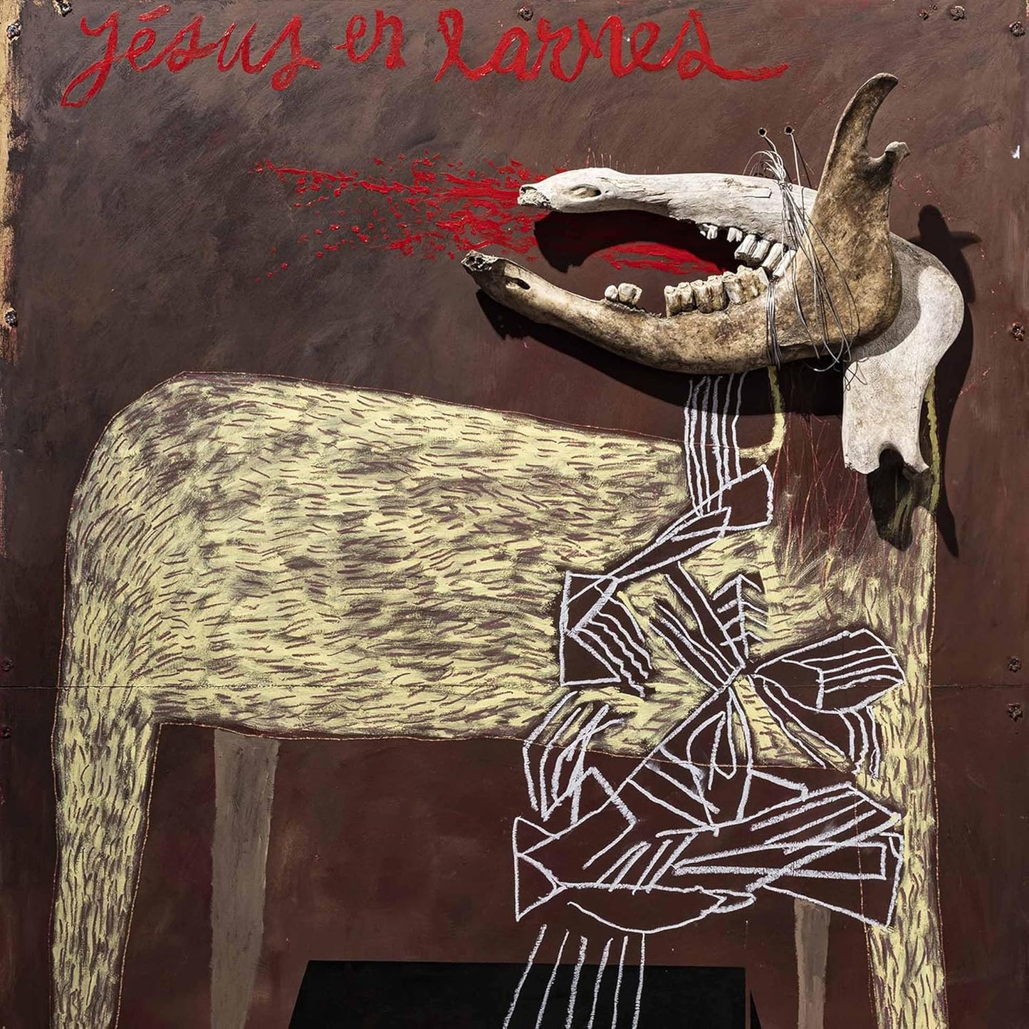 Album cover featuring a sketched horse head with red accents on a dark background.