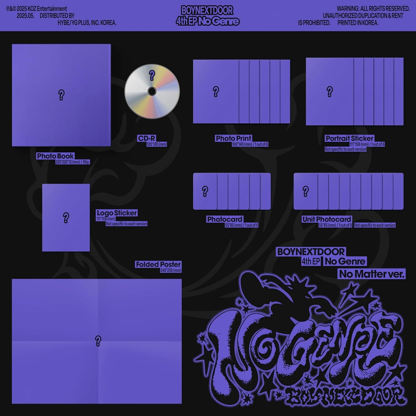 Boynextdoor 4th EP CD packaging with photo book, stickers, and photocards.
