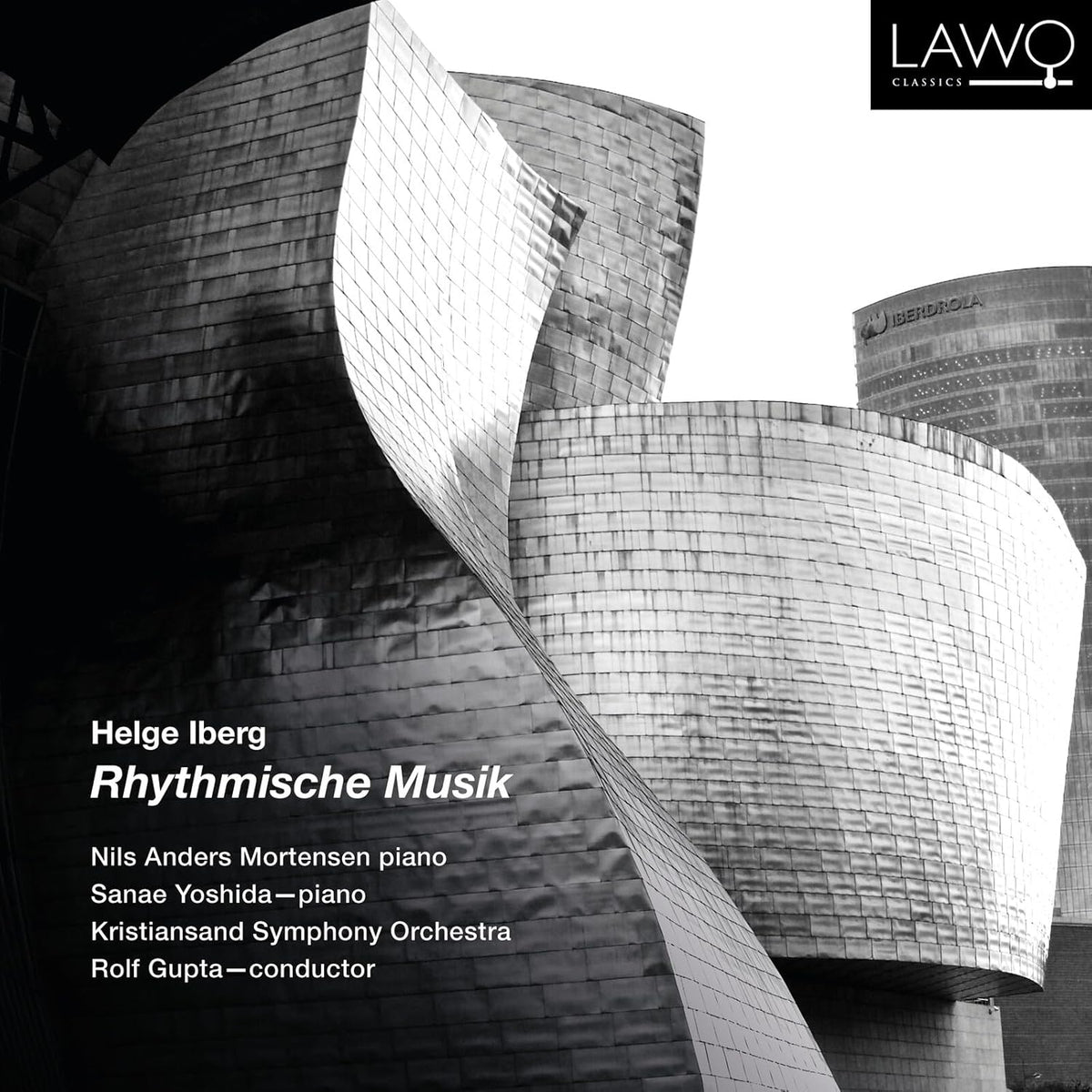 CD cover for Helge Iberg’s “Rhythmische Musik” featuring abstract architecture.