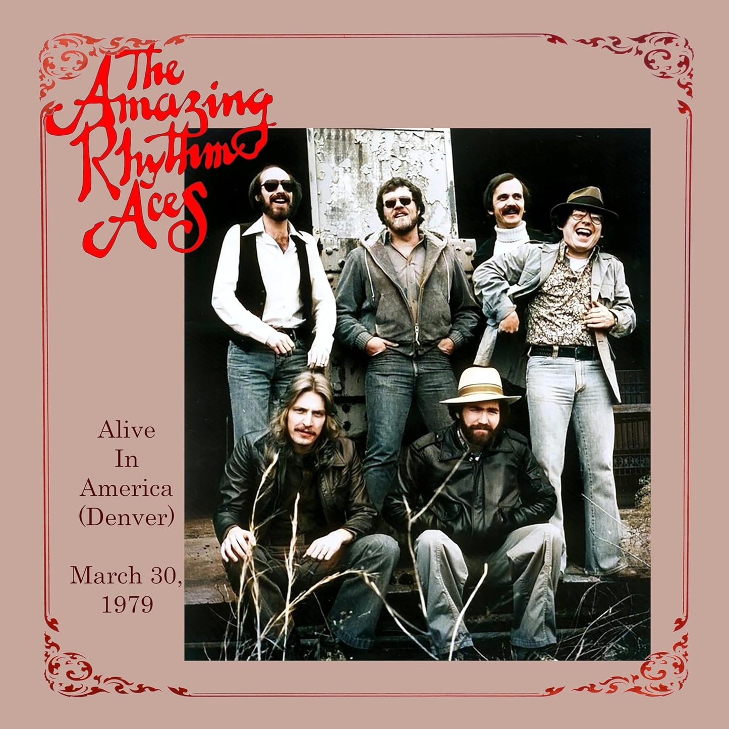 Album cover for The Amazing Rhythm Aces, five men in 1970s attire.