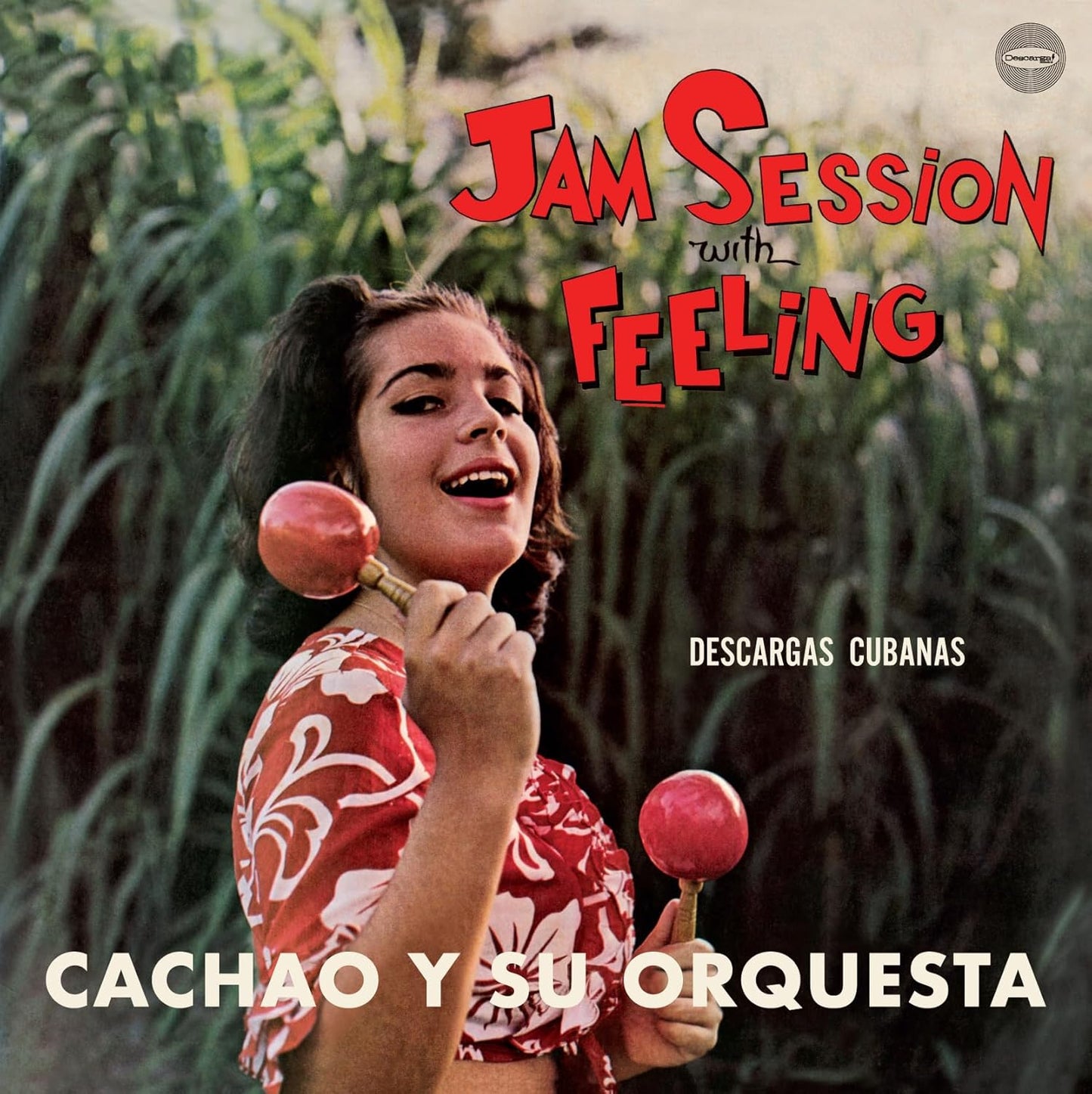 Album cover: woman with maracas, "Jam Session With Feeling" text, green background.